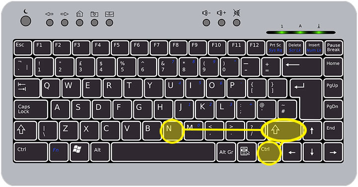 комбинации клавиш на клавиатуре